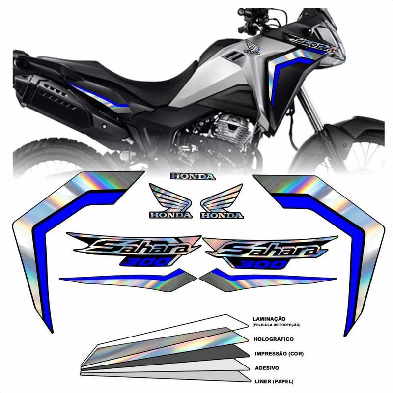Kit Faixas Adesivas Holográficas para Sahara 300 2025 – Alta Qualidade e Estilo Exclusivo