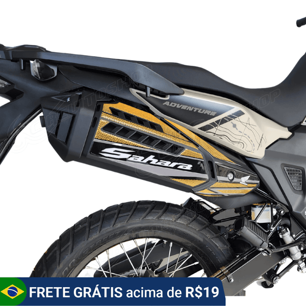 Upgrade Visual para sua Moto – Adesivo Protetor Escapamento 3D Sahara 300