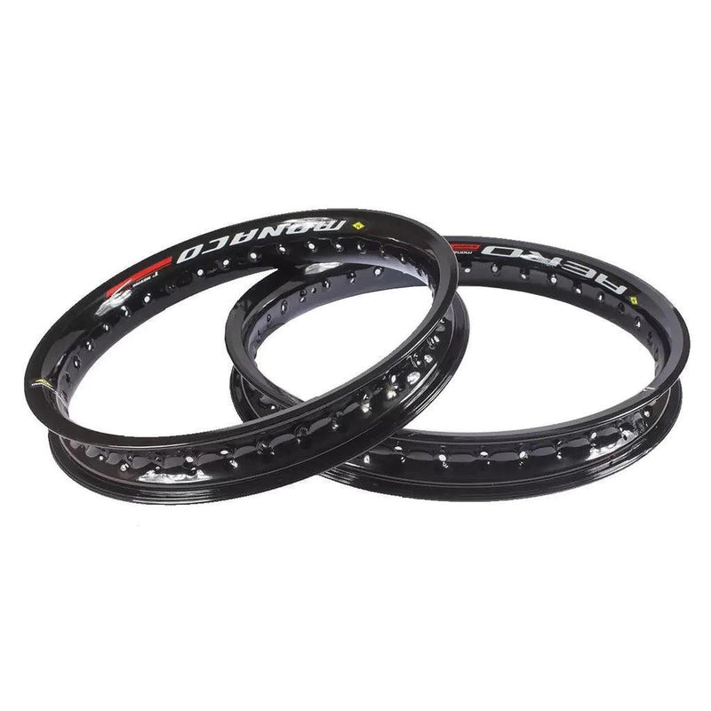 Par Aros em Alumínio Monaco Aero 21x185 e 18x215 Xre 300 Tornado Crf 230 Xtz Lander Dt Preto Brilho