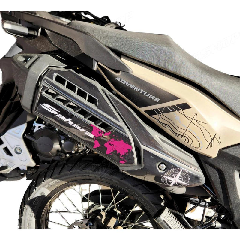 Upgrade Visual para sua Moto – Adesivo Protetor Escapamento 3D Sahara 300
