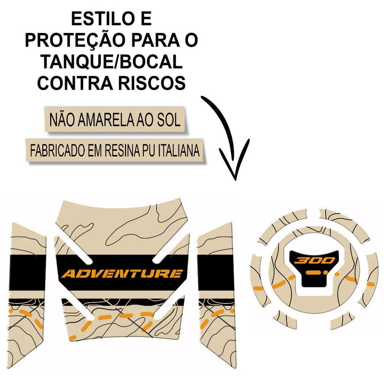Adesivo Protetor Tanque Bocal Lateral Sahara 300 Adventure