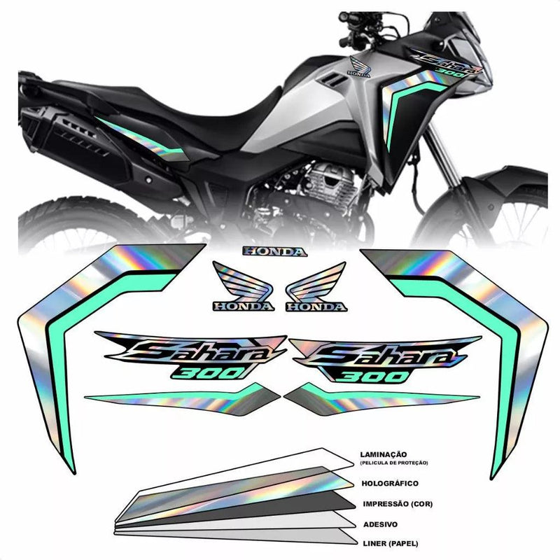 Kit Faixas Adesivas Holográficas para Sahara 300 2025 – Alta Qualidade e Estilo Exclusivo