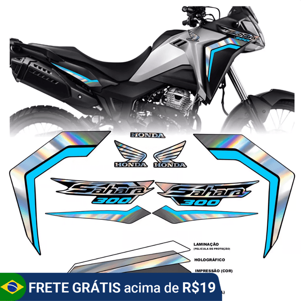 Kit Faixas Adesivas Holográficas para Sahara 300 2025 – Alta Qualidade e Estilo Exclusivo