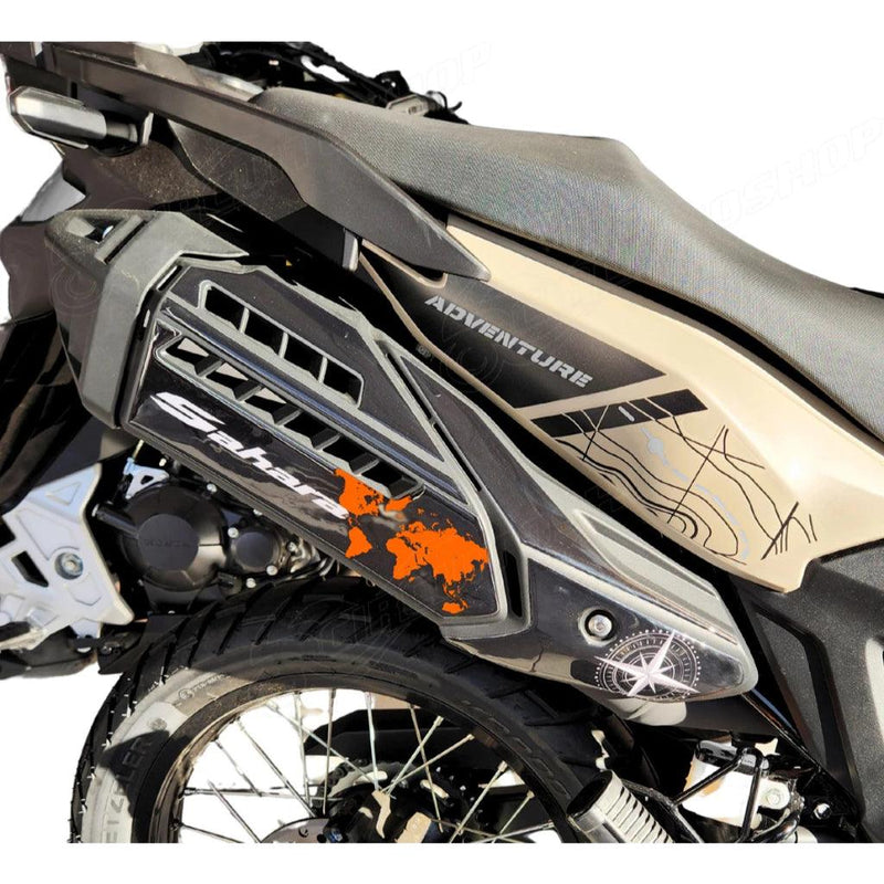 Upgrade Visual para sua Moto – Adesivo Protetor Escapamento 3D Sahara 300