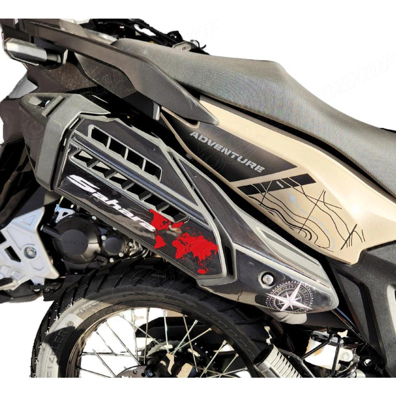 Upgrade Visual para sua Moto – Adesivo Protetor Escapamento 3D Sahara 300