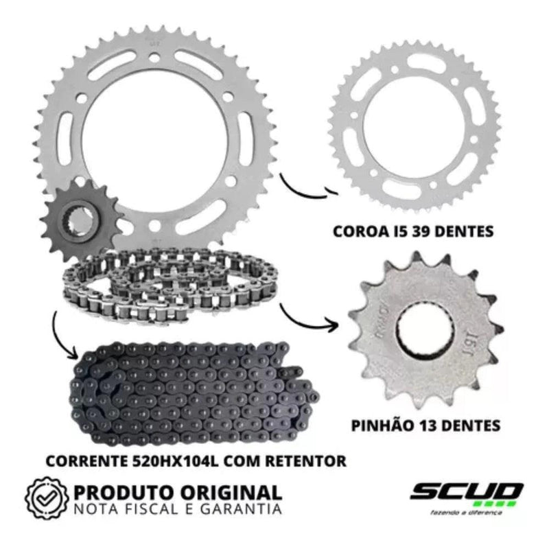 Kit Relação TRANSMISSÃO Scud Com Retentor Honda Xre 300 SAHARA/ TORNADO 300
