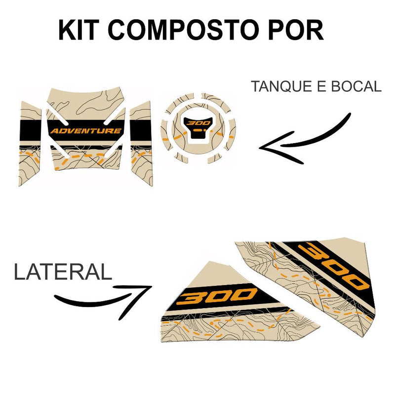 Adesivo Protetor Tanque Bocal Lateral Sahara 300 Adventure